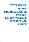 Adams Pharmacology for Nurses 5th Edition Test Bank &vert; 600&plus; NCLEX-Style Questions & Answers