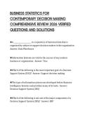 BUSINESS STATISTICS FOR CONTEMPORARY DECISION MAKING COMPREHENSIVE REVIEW 2026 VERIFIED QUESTIONS AND SOLUTIONS