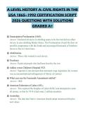 A LEVEL HISTORY A&colon; CIVIL RIGHTS IN THE USA 1865&ndash;1992 CERTIFICATION SCRIPT 2026 QUESTIONS WITH SOLUTIONS GRADED A&plus;