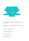 NR 442 Community Violence Abuse Exam 2 QUESTIONS AND VERIFIED CORRECT ANSWERS GRADED A&plus; 100- GUARANTEED PASS -LATEST 2026-2027-&period;docx