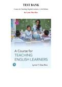 Test Bank for Course for Teaching English Learners&comma; A 3rd Edition by Lynne Diaz-Rico&comma; Chapter 1-10 &vert; All Chapters