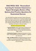 D662 WGU 2026 - Personalized Learning for Inclusive Classrooms &vert; Expert Strategies&comma; Review of Key Quizzes&comma; And Practice Questions for Guaranteed Success  