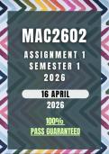 MAC2602 Assignment 1 Semester 1 2026 Memo &vert; Due Date April 2026
