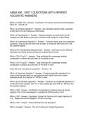AMSA 490 - UNIT 1 QUESTIONS WITH VERIFIED  ACCURATE ANSWERS