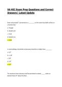 VA HIC Exam Prep Questions and Correct Answers&vert; Latest Update