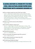 A LEVEL HISTORY A&colon; FROM PITT TO PEEL 1783&ndash;1853 ACTUAL EXAM PAPER 2026 QUESTIONS WITH ANSWERS GRADED A&plus;