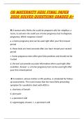 OB MATERNITY HESI FINAL PAPER 2026 SOLVED QUESTIONS GRADED A&plus;