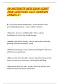 OB MATERNITY HESI EXAM SCRIPT 2026 QUESTIONS WITH ANSWERS GRADED A&plus;