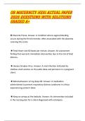 OB MATERNITY HESI ACTUAL PAPER 2026 QUESTIONS WITH SOLUTIONS GRADED A&plus; 