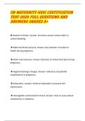 OB MATERNITY HESI CERTIFICATION TEST 2026 FULL QUESTIONS AND ANSWERS GRADED A&plus;
