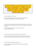ATI Fundamentals Retake Exam 2026 Questions with Correct Answers &vert; Updated Study Guide & Practice Test