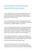 Capstone Pharm Pre Assessment Exam Questions With Correct Answers&period;