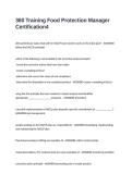 360 Training Food Protection Manager Certification Exam Questions and Answers