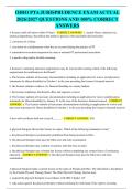 OHIO PTA JURISPRUDENCE EXAM ACTUAL 2026&sol;2027 QUESTIONS AND 100&percnt; CORRECT ANSWERS