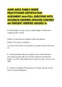AANP ANCC FAMILY NURSE PRACTITIONER CERTIFICATION ASSESSMENT 2026 FULL QUESTIONS WITH ACCURATE ANSWERS UPDATED CONTENT 100 PERCENT VERIFIED GRADED A&plus;