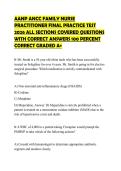 AANP ANCC FAMILY NURSE PRACTITIONER FINAL PRACTICE TEST 2026 ALL SECTIONS COVERED QUESTIONS WITH CORRECT ANSWERS 100 PERCENT CORRECT GRADED A&plus;