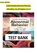 Understanding Abnormal Behavior Test Bank 10th Edition Study Guide 2026 Updated &vert; Questions and Answers