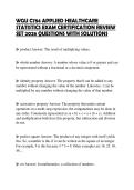 WGU C784 APPLIED HEALTHCARE STATISTICS EXAM CERTIFICATION REVIEW SET 2026 QUESTIONS WITH SOLUTIONS