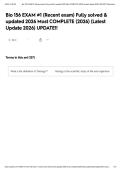 Bio 156 EXAM &num;1 &lpar;Recent exam&rpar; Fully solved & updated 2026 Most COMPLETE &lpar;2026&rpar; &lpar;Latest Update 2026&rpar; UPDATE&excl;&excl;
