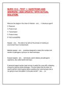 NURS 1512 - TEST 1 &vert; QUESTIONS AND  ANSWERS &vert; 2026 UPDATE &vert; WITH ACTUAL  SOLUTION&period;
