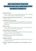 ABC PROSTHETIC PRACTICE EXAMINATION 2026 QUESTIONS WITH ANSWERS GRADED A&plus;