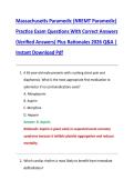 Massachusetts Paramedic &lpar;NREMT Paramedic&rpar;  Practice Exam Questions With Correct Answers  &lpar;Verified Answers&rpar; Plus Rationales 2026 Q&A &vert;  Instant Download Pdf 