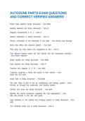 AUTOZONE PARTS EXAM QUESTIONS AND CORRECT VERIFIED ANSWERS