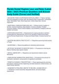 Florida Dental Hygiene Laws and Rules &lpar;Latest 2026 &sol; 2027&rpar; Premium Questions and Answers Study Guide &lpar;Correct and Verified&rpar;