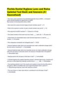 Florida Dental Hygiene Laws and Rules Updated Test Bank and Answers &lpar;A&plus; Guaranteed&rpar;