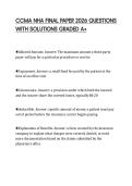 CCMA NHA FINAL PAPER 2026 QUESTIONS WITH SOLUTIONS GRADED A&plus;