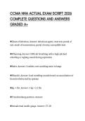 CCMA NHA ACTUAL EXAM SCRIPT 2026 COMPLETE QUESTIONS AND ANSWERS GRADED A&plus;