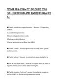 CCMA NHA EXAM STUDY GUIDE 2026 FULL QUESTIONS AND ANSWERS GRADED A&plus;
