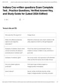 Indiana Cna written questions Exam Complete Test &comma; Practice Questions&comma; Verified Answer Key&comma; and Study Guide for &lpar;Latest 2026 Edition&rpar;