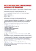 HCCA CHPC Study Guide Updated Test Bank and Answers &lpar;A&plus; Guaranteed&rpar;