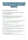 ACCT 3110 ENTRANCE FINAL TEST 2026 QUESTIONS WITH CORRECT ANSWERS GRADED A&plus;
