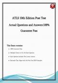 ATLS 10th Edition Post Test Bundle &ndash; Verified Trauma Q&A with Rationales
