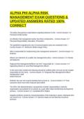 ALPHA PHI ALPHA RISK MANAGEMENT EXAM QUESTIONS & UPDATED ANSWERS RATED 100&percnt; CORRECT