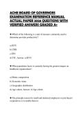 ACHE BOARD OF GOVERNORS EXAMINATION REFERENCE MANUAL ACTUAL PAPER 2026 QUESTIONS WITH VERIFIED ANSWERS GRADED A&plus;