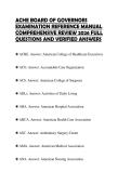 ACHE BOARD OF GOVERNORS EXAMINATION REFERENCE MANUAL COMPREHENSIVE REVIEW 2026 FULL QUESTIONS AND VERIFIED ANSWERS