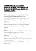 ACHE BOARD OF GOVERNORS  EXAMINATION REFERENCE MANUAL  EXAMINATION TEST 2026 QUESTIONS  WITH SOLUTIONS 