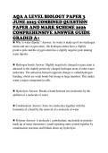 AQA A LEVEL BIOLOGY PAPER 3 JUNE 2025 COMBINED QUESTION PAPER AND MARK SCHEME 2026 COMPREHENSIVE ANSWER GUIDE GRADED A&plus; 