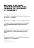 ACHE BOARD OF GOVERNORS  EXAMINATION REFERENCE MANUAL  STUDY GUIDE 2026 QUESTIONS WITH  ANSWERS GRADED A&plus; 