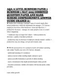 AQA A LEVEL BUSINESS PAPER 1 BUSINESS 1 MAY 2025 COMBINED QUESTION PAPER AND MARK SCHEME COMPREHENSIVE ANSWER GUIDE GRADED A&plus; 