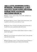 AQA A LEVEL BUSINESS PAPER 1 BUSINESS 1 WEDNESDAY 14 MAY 2025 FULL EXAM PAPER AND MARK SCHEME WITH ACCURATE SOLUTIONS GRADE A&plus;