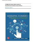 Managerial Economics & Business Strategy 10th Edition by Michael Baye Solution Manual &vert;ISBN&colon; 9781260940541&vert; Guide A&plus;