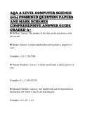 AQA A LEVEL COMPUTER SCIENCE 2024 COMBINED QUESTION PAPERS AND MARK SCHEMES COMPREHENSIVE ANSWER GUIDE GRADED A&plus; AQA A LEVEL COMPUTER SCIENCE 2024 COMBINED QUESTION PAPERS AND MARK SCHEMES COMPREHENSIVE ANSWER GUIDE GRADED A&plus; 