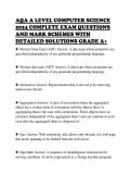 AQA A LEVEL COMPUTER SCIENCE 2024 COMPLETE EXAM QUESTIONS AND MARK SCHEMES WITH DETAILED SOLUTIONS GRADE A&plus;