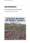 Research Methods For Business Students 8th Edition by Adrian Thornhill Solution Manual &vert;ISBN&colon; 9781292208787&vert; Guide A&plus;