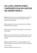 AQA A-LEVEL COMPUTER SCIENCE COMPREHENSIVE EXAM 2026 QUESTIONS AND ANSWERS GRADED A&plus;