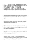 AQA A-LEVEL COMPUTER SCIENCE FINAL EXAM SCRIPT 2026 COMPLETE QUESTIONS AND ANSWERS GRADED A